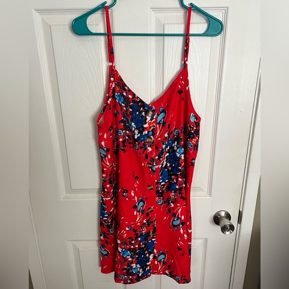 Colorful Front-Button Mini Dress - Picture 2 of 3